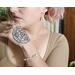 Vintage Porcelain Sterling Silver Jewelry Set being modeled by Megan Shanafelt
